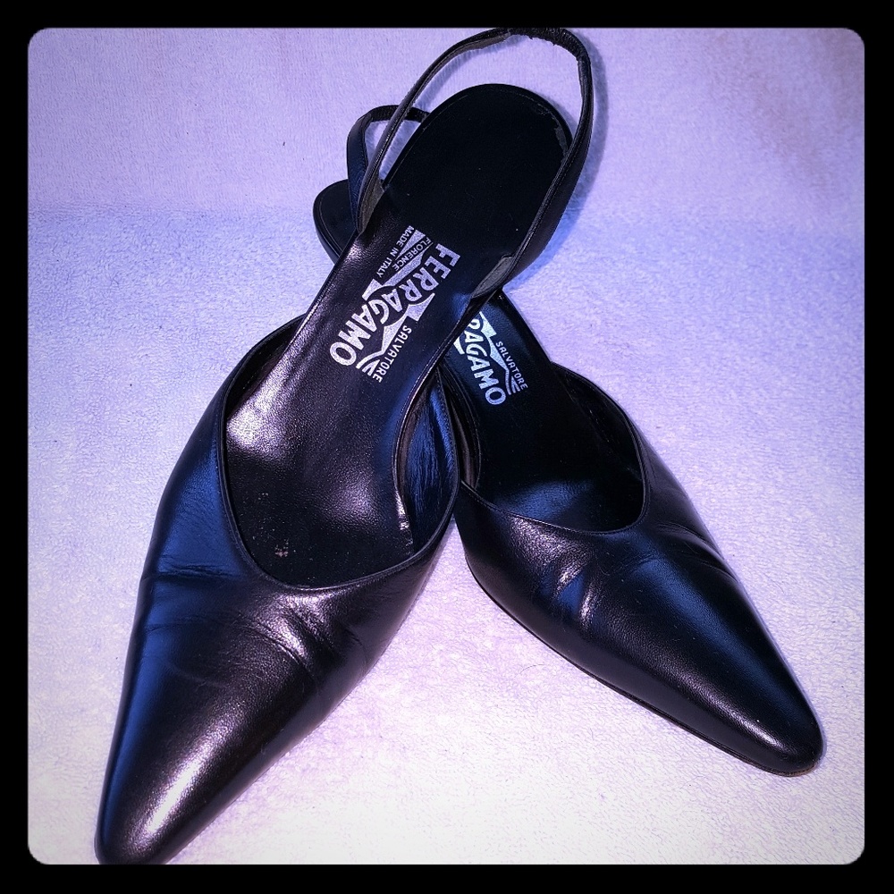Salvatore Ferragamo Slingback Pointed Toe Pumps